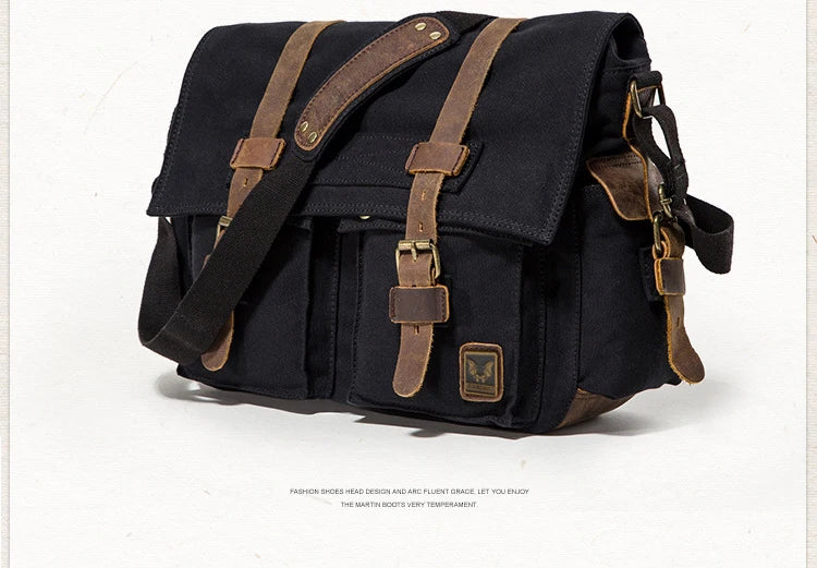 Je suis légende Will Smith toile + cuir véritable hommes sac de messager toile sac à bandoulière hommes sac à bandoulière fronde sac casual sacoche