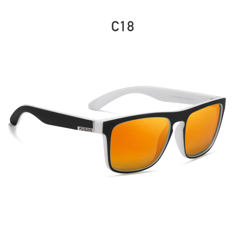 KDEAM-Lunettes de soleil polarisées pour hommes, lunettes de soleil miroir tout adaptées, design classique, boîte de marque CE, mode