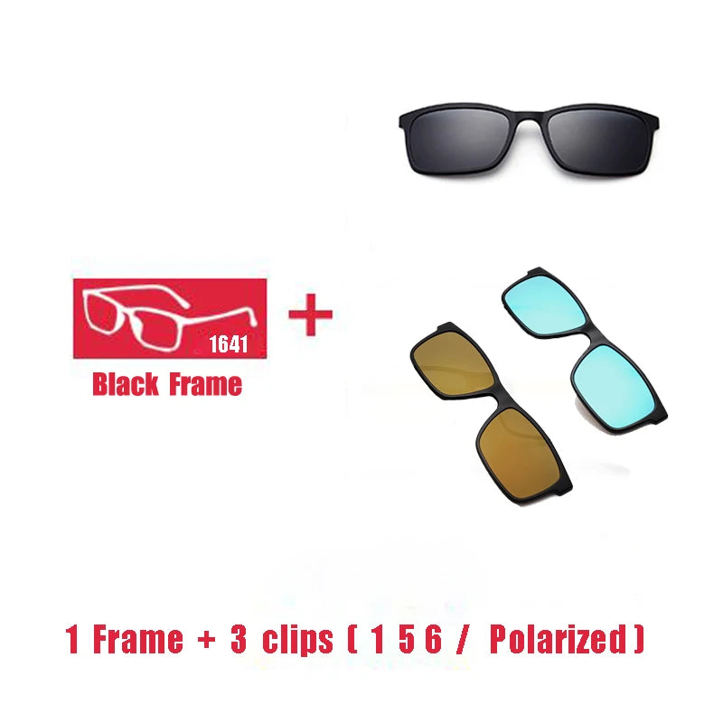 Lunettes marque designer polarisé aimant pince lunettes cadre hommes femmes myopie lunettes de Prescription optique lunettes de soleil lunettes