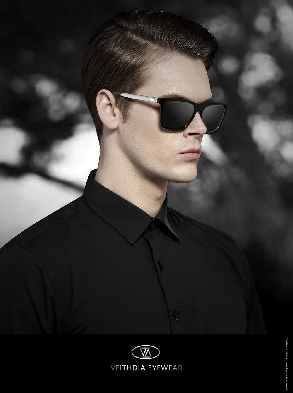VEITHDIA marque lunettes de soleil unisexe rétro aluminium + TR90 lunettes de soleil polarisées lentille Vintage lunettes de soleil pour hommes/femmes 6108