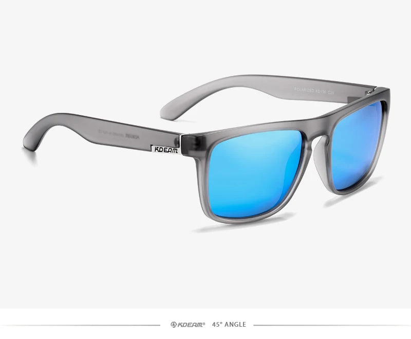 KDEAM-Lunettes de soleil polarisées pour hommes, lunettes de soleil miroir tout adaptées, design classique, boîte de marque CE, mode