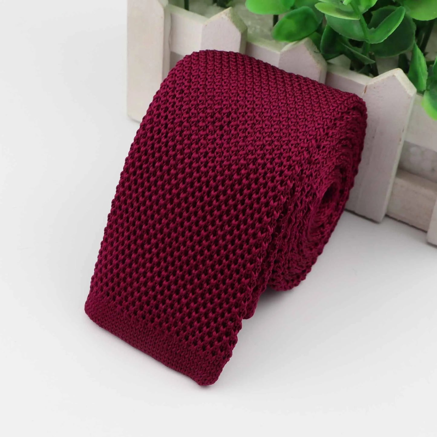 Mode hommes cravate colorée tricot cravates tricotées cravate couleur unie étroit mince maigre tissé plaine Cravate cravates étroites