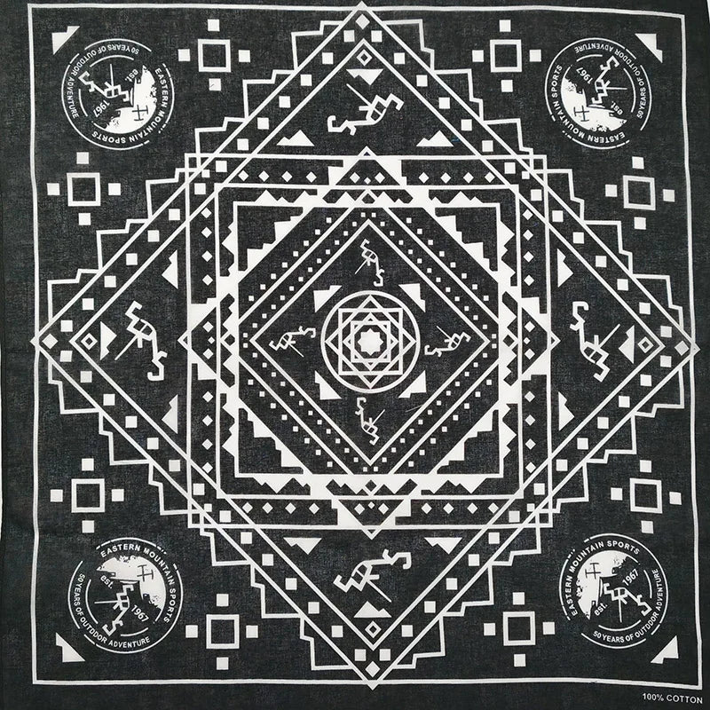 Nouveau Design de mode Hip Hop 100% coton crâne Bandana carré écharpe noir Paisley vélo bandeau pour femmes/hommes/garçons/filles