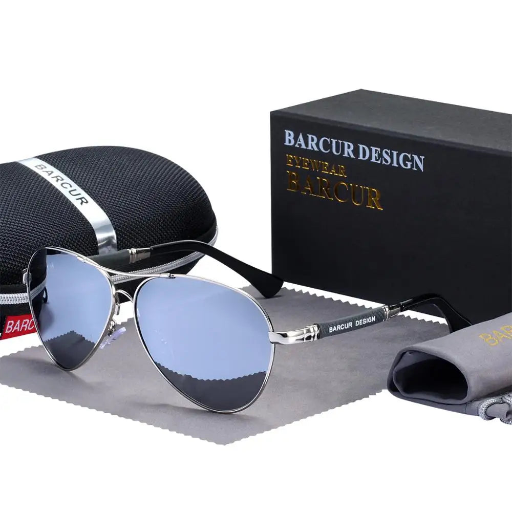BARCUR Design titane alliage lunettes de soleil polarisées hommes lunettes de soleil femmes pilote dégradé lunettes miroir nuances