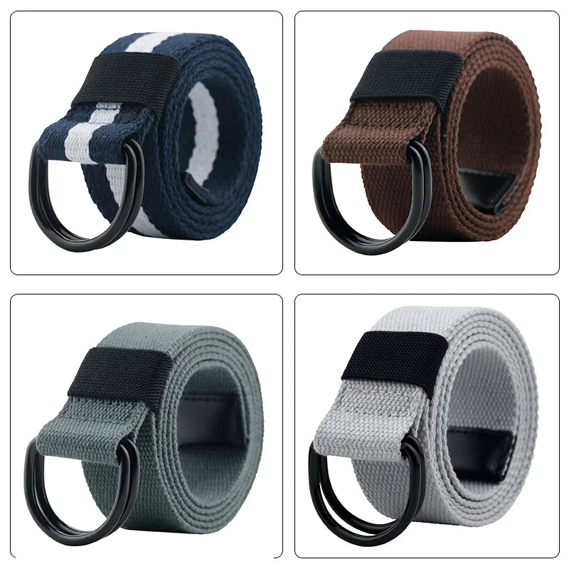 Maikun toile tactique hommes ceinture de haute qualité unisexe Double anneau en D boucle ceinture décontracté toile femme ceinture tissu pour jean