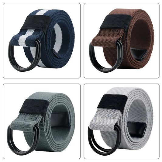 Maikun toile tactique hommes ceinture de haute qualité unisexe Double anneau en D boucle ceinture décontracté toile femme ceinture tissu pour jean