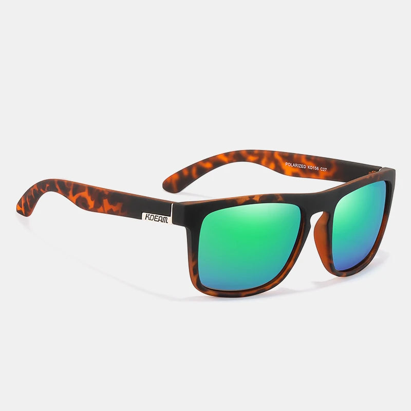 KDEAM-Lunettes de soleil polarisées pour hommes, lunettes de soleil miroir tout adaptées, design classique, boîte de marque CE, mode