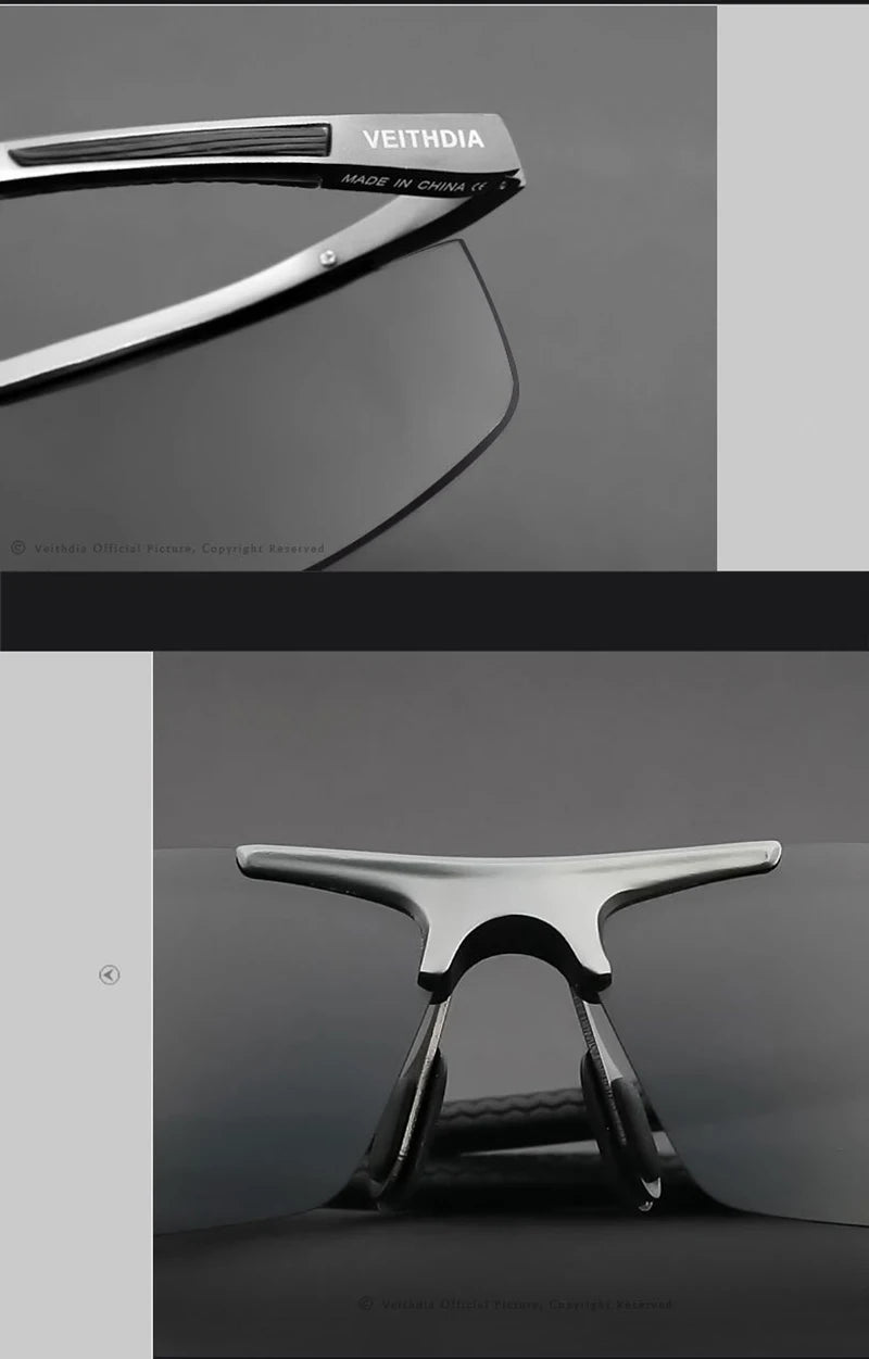 VEITHDIA – lunettes de soleil polarisées en aluminium et magnésium pour homme, avec revêtement miroir UV400, pour l'extérieur, accessoires 6588