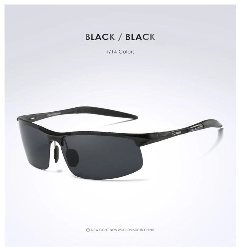 AORON – lunettes de soleil polarisées pour hommes, monture en aluminium et magnésium, lunettes de Sport rétro pour conducteur, lunettes de soleil UV400 Anti-éblouissement