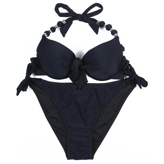 EONAR maillots de bain femmes solide brésilien Bikini ensemble Sexy Push Up maillot de bain maillot de bain femmes vêtements de plage grande taille maillots de bain XXL