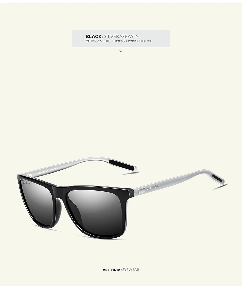 VEITHDIA marque lunettes de soleil unisexe rétro aluminium + TR90 lunettes de soleil polarisées lentille Vintage lunettes de soleil pour hommes/femmes 6108