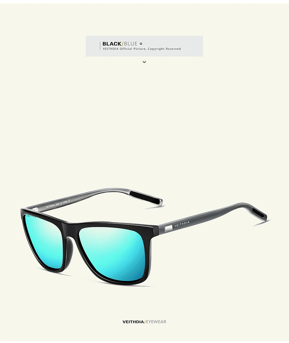 VEITHDIA marque lunettes de soleil unisexe rétro aluminium + TR90 lunettes de soleil polarisées lentille Vintage lunettes de soleil pour hommes/femmes 6108
