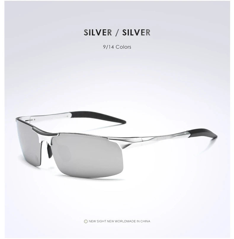 AORON – lunettes de soleil polarisées pour hommes, monture en aluminium et magnésium, lunettes de Sport rétro pour conducteur, lunettes de soleil UV400 Anti-éblouissement