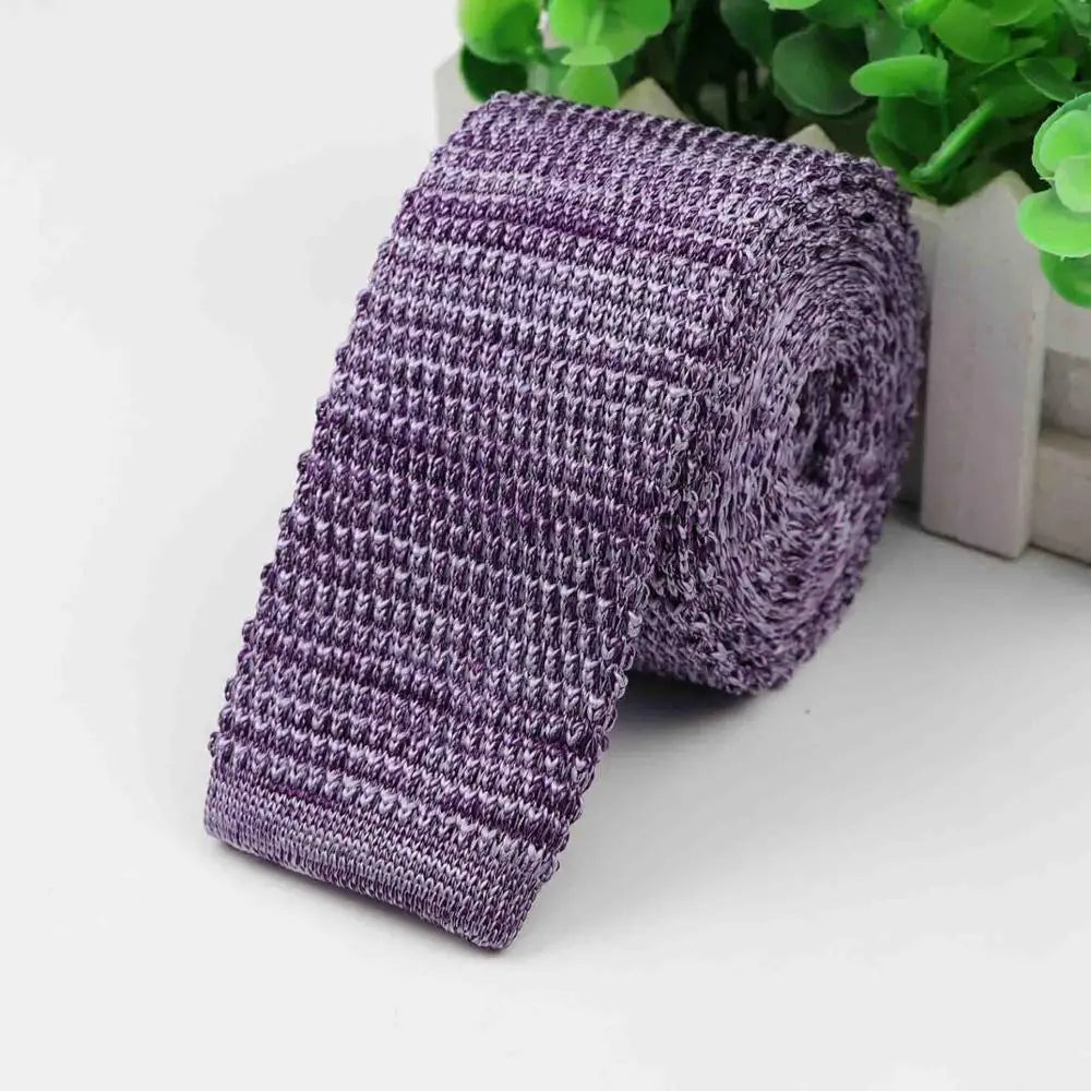 Mode hommes cravate colorée tricot cravates tricotées cravate couleur unie étroit mince maigre tissé plaine Cravate cravates étroites