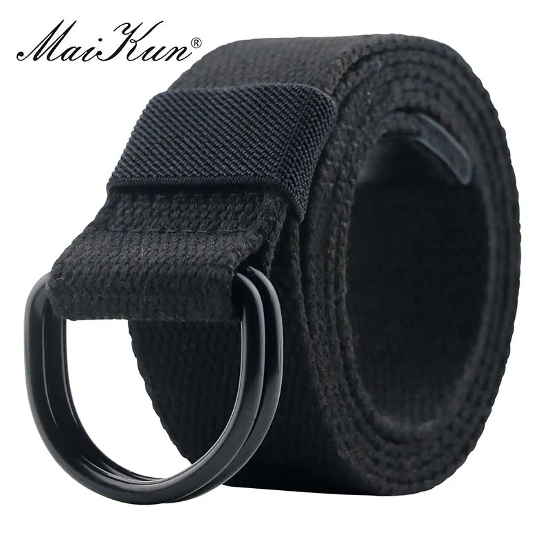 Maikun toile tactique hommes ceinture de haute qualité unisexe Double anneau en D boucle ceinture décontracté toile femme ceinture tissu pour jean