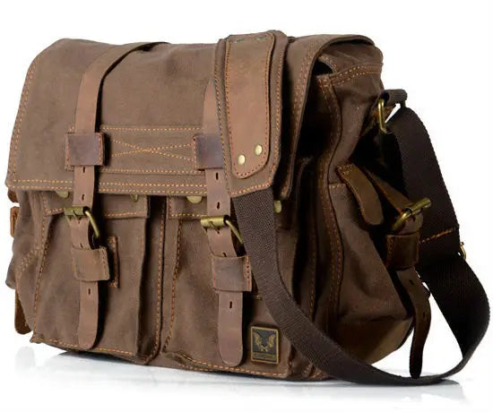 Je suis légende Will Smith toile + cuir véritable hommes sac de messager toile sac à bandoulière hommes sac à bandoulière fronde sac casual sacoche