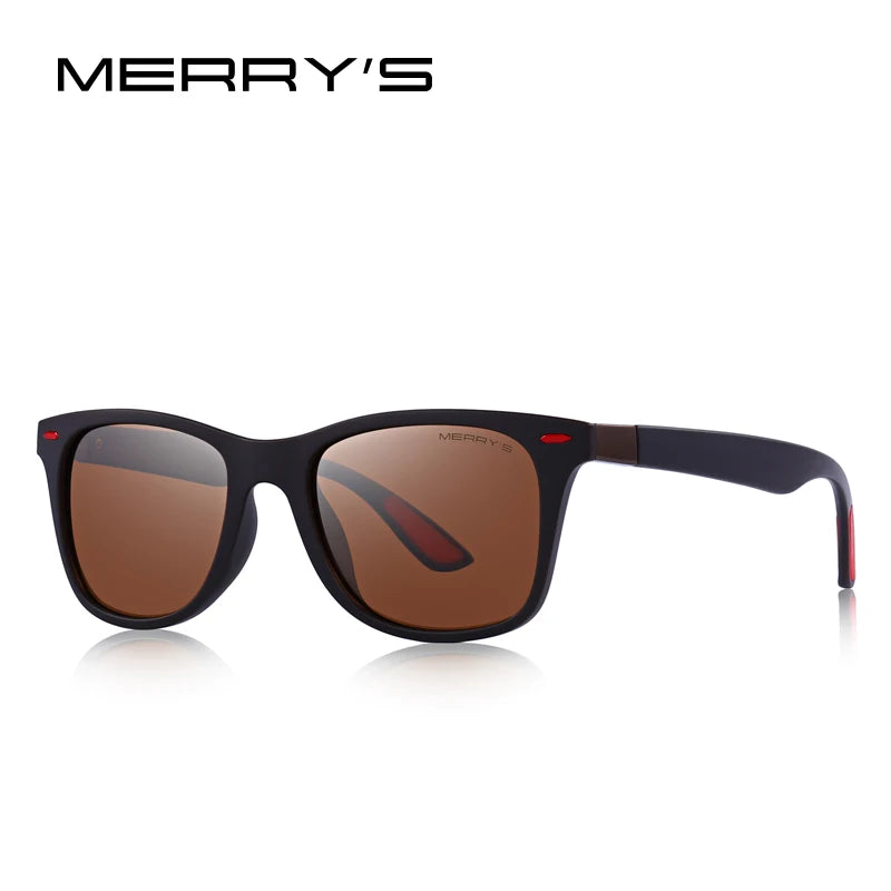MERRYS DESIGN hommes femmes classique rétro Rivet lunettes de soleil polarisées conception plus légère cadre carré 100% Protection UV S8508