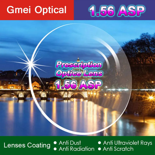 Lentilles de protection de haute qualité contre les radiations, 2 pièces, Indice 1.56, objectif de vision, unique HMC claires de prescription EMI asphérique, Anti-UV