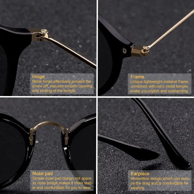 Nouveauté lunettes de soleil rondes revêtement rétro hommes femmes marque lunettes de soleil design Vintage lunettes miroir