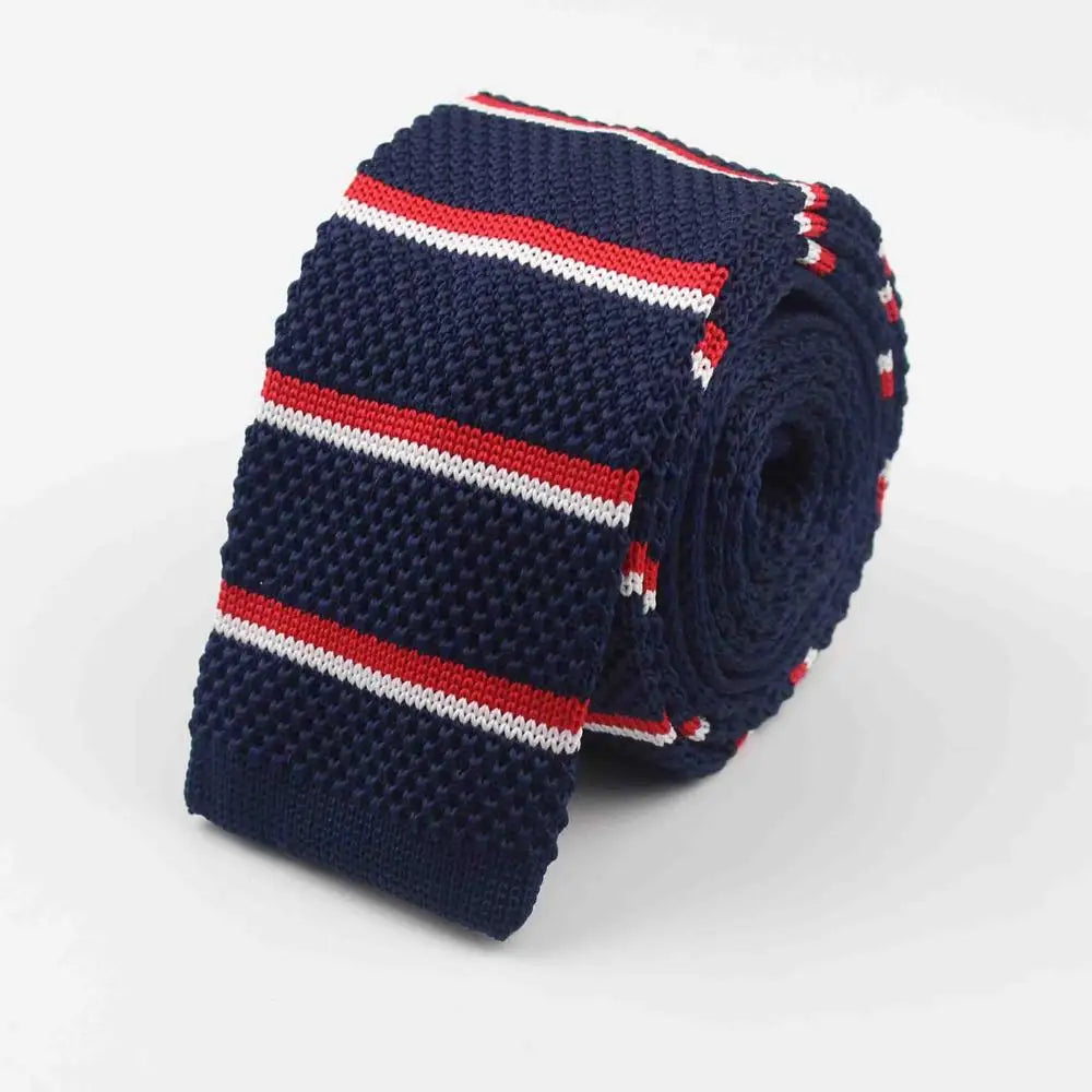 Hommes tricoté loisirs rayé cravate mode maigre étroit mince cou cravates pour hommes maigre tissé concepteur cravate