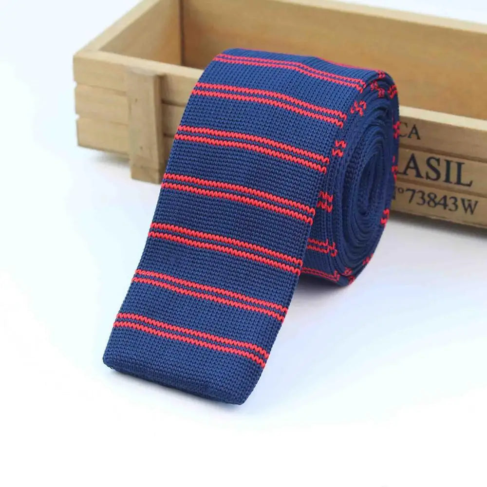 Hommes tricoté loisirs rayé cravate mode maigre étroit mince cou cravates pour hommes maigre tissé concepteur cravate