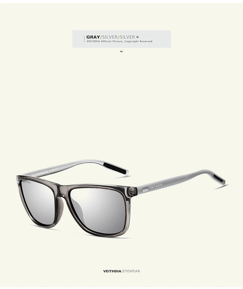 VEITHDIA marque lunettes de soleil unisexe rétro aluminium + TR90 lunettes de soleil polarisées lentille Vintage lunettes de soleil pour hommes/femmes 6108