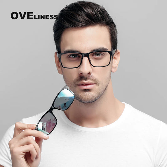 Lunettes marque designer polarisé aimant pince lunettes cadre hommes femmes myopie lunettes de Prescription optique lunettes de soleil lunettes