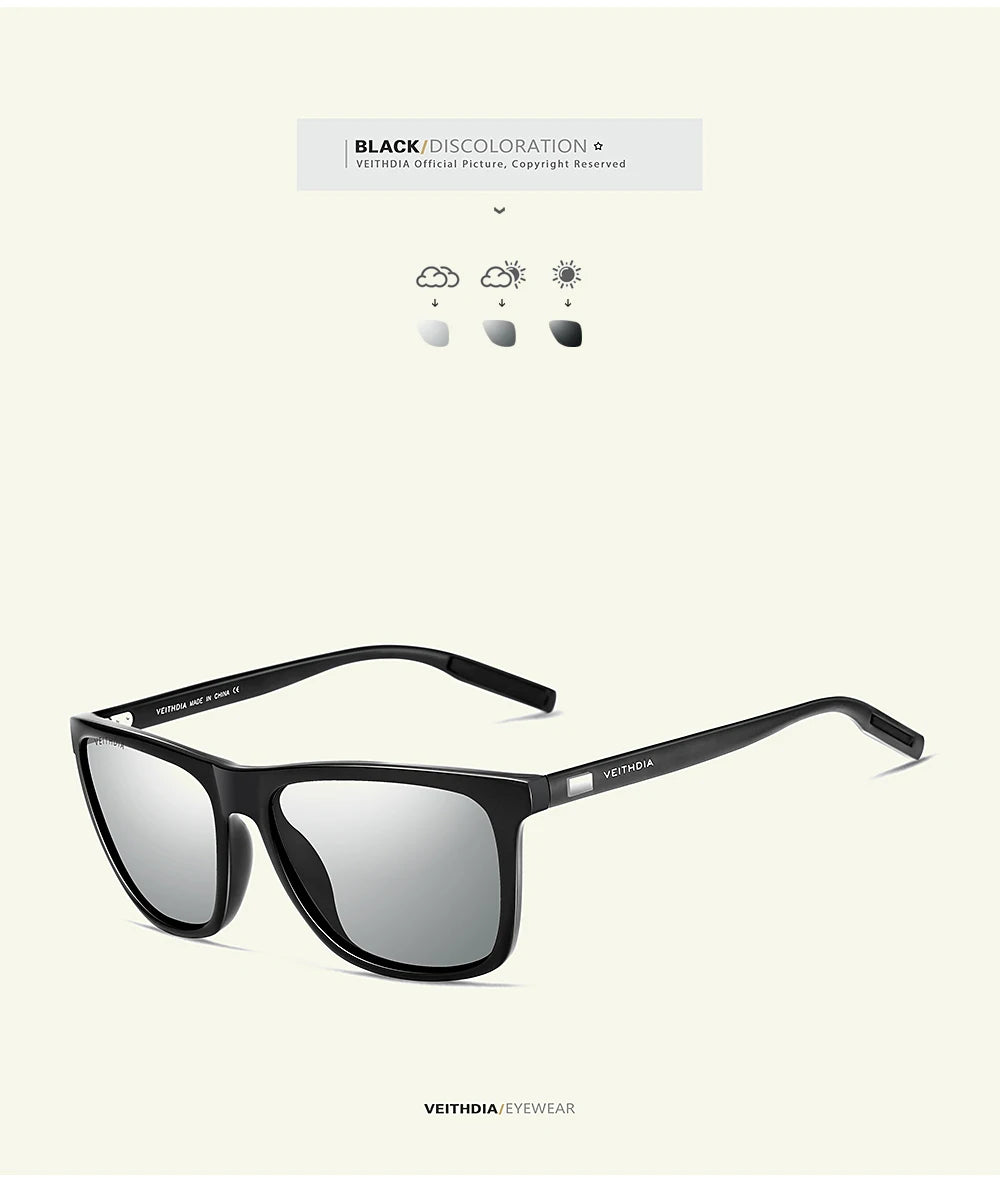 VEITHDIA marque lunettes de soleil unisexe rétro aluminium + TR90 lunettes de soleil polarisées lentille Vintage lunettes de soleil pour hommes/femmes 6108