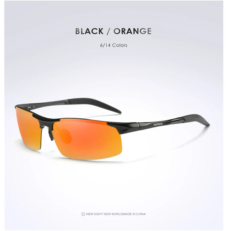 AORON – lunettes de soleil polarisées pour hommes, monture en aluminium et magnésium, lunettes de Sport rétro pour conducteur, lunettes de soleil UV400 Anti-éblouissement