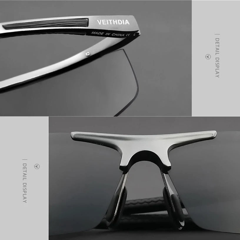 VEITHDIA – lunettes de soleil polarisées en aluminium et magnésium pour homme, avec revêtement miroir UV400, pour l'extérieur, accessoires 6588