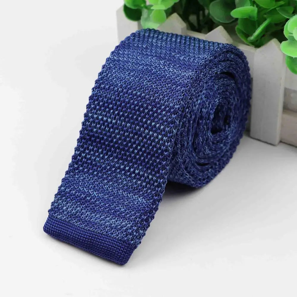 Mode hommes cravate colorée tricot cravates tricotées cravate couleur unie étroit mince maigre tissé plaine Cravate cravates étroites