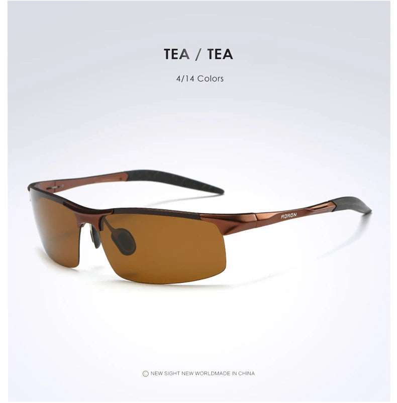 AORON – lunettes de soleil polarisées pour hommes, monture en aluminium et magnésium, lunettes de Sport rétro pour conducteur, lunettes de soleil UV400 Anti-éblouissement