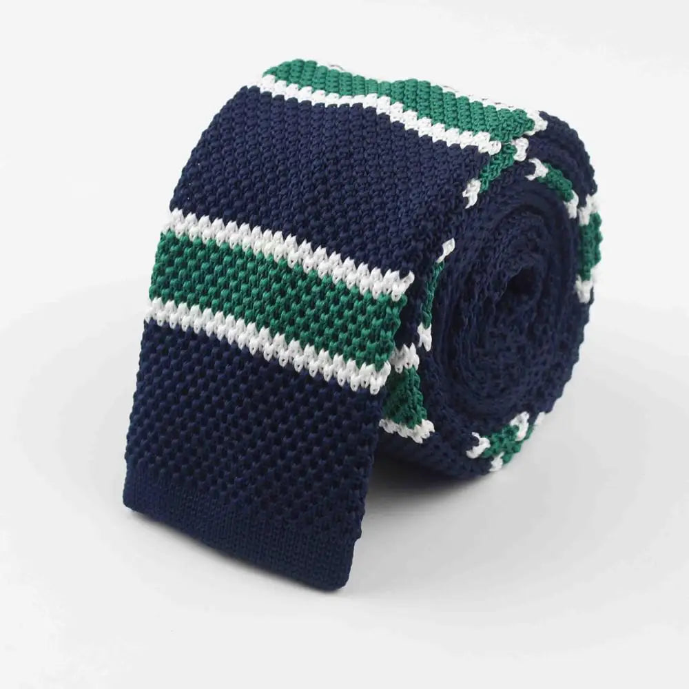 Hommes tricoté loisirs rayé cravate mode maigre étroit mince cou cravates pour hommes maigre tissé concepteur cravate