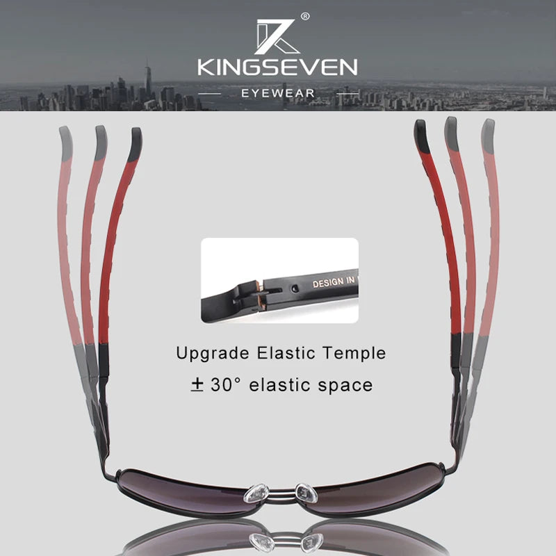 KINGSEVEN-Lunettes de soleil polarisées en aluminium vintage pour hommes et femmes, lunettes de soleil de marque classique, lentille de revêtement, lunettes de conduite