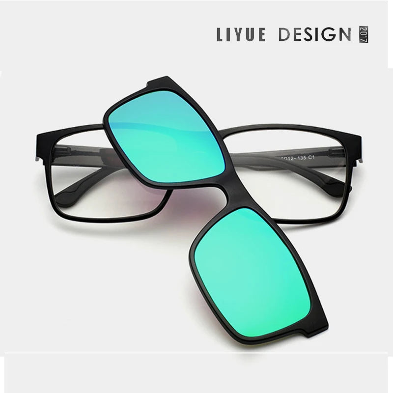 Lunettes marque designer polarisé aimant pince lunettes cadre hommes femmes myopie lunettes de Prescription optique lunettes de soleil lunettes