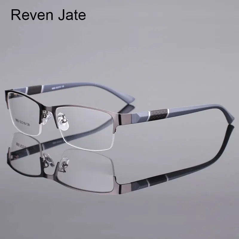 Reven Jate 8850 demi-jante alliage avant Flexible en plastique TR-90 Temple jambes optique lunettes cadre pour hommes et lunettes pour femme