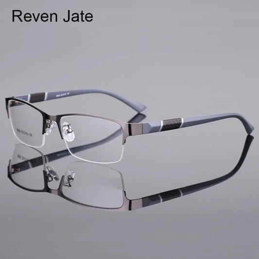 Reven Jate 8850 demi-jante alliage avant Flexible en plastique TR-90 Temple jambes optique lunettes cadre pour hommes et lunettes pour femme