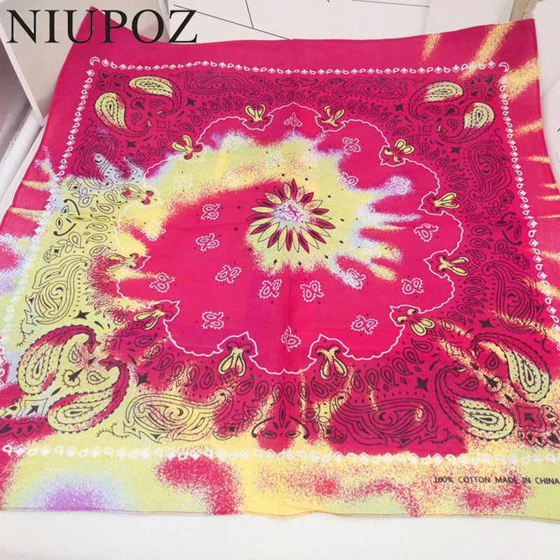 Nouvelle mode Hip Hop 100% coton Bandana carré écharpe 55 cm * 55 cm noir rouge Paisley bandeau imprimé pour femmes/hommes/garçons/filles