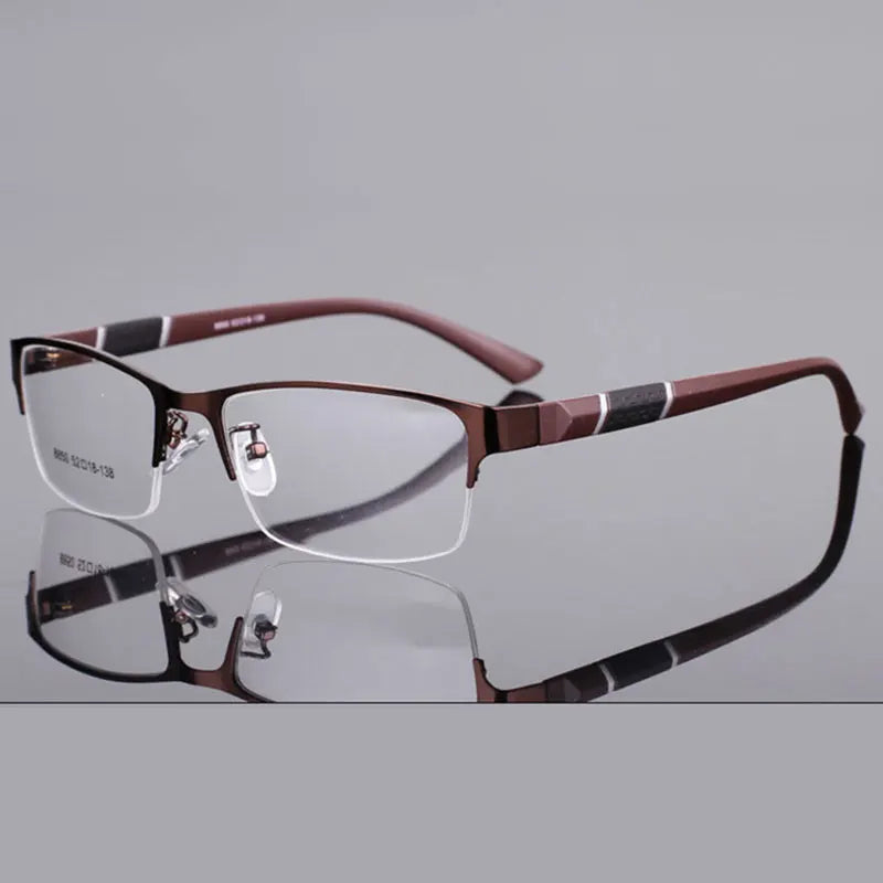 Reven Jate 8850 demi-jante alliage avant Flexible en plastique TR-90 Temple jambes optique lunettes cadre pour hommes et lunettes pour femme