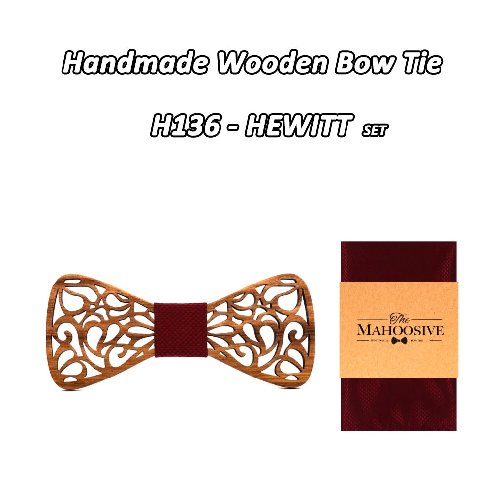 Mahoosive nouveaux nœuds papillon en bois à fleurs pour hommes noeud papillon creux papillons costume de mariage noeud papillon en bois chemise krawatte nœuds papillon cravate mince