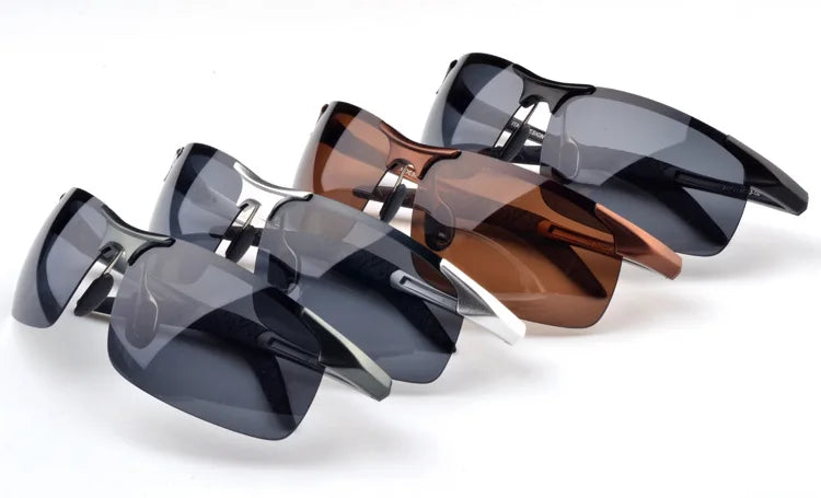 AORON – lunettes de soleil polarisées pour hommes, monture en aluminium et magnésium, lunettes de Sport rétro pour conducteur, lunettes de soleil UV400 Anti-éblouissement