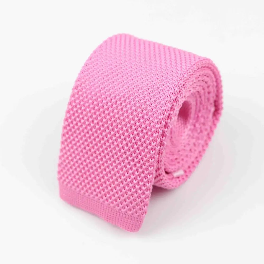 Mode hommes cravate colorée tricot cravates tricotées cravate couleur unie étroit mince maigre tissé plaine Cravate cravates étroites
