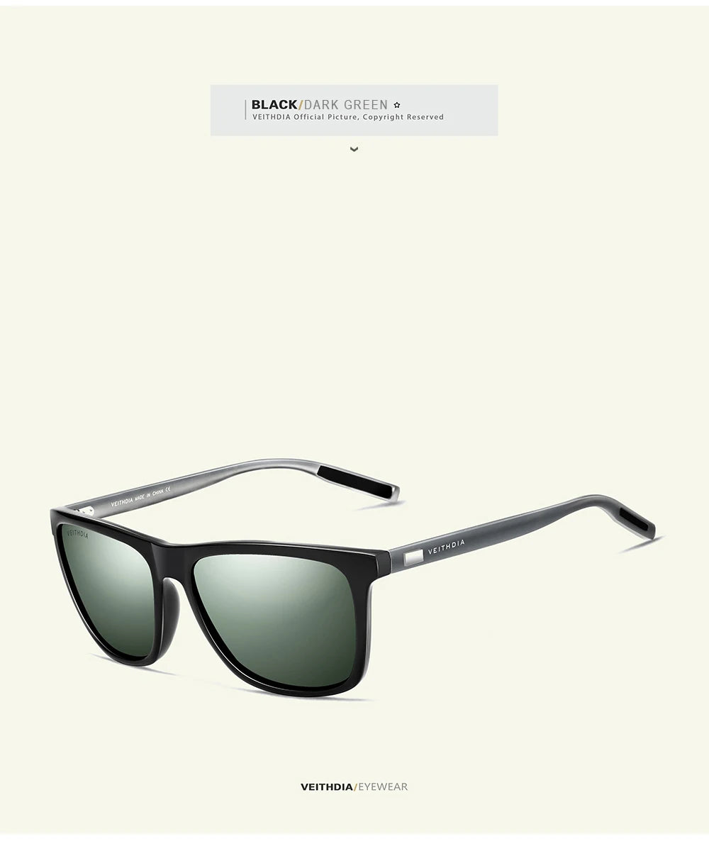 VEITHDIA marque lunettes de soleil unisexe rétro aluminium + TR90 lunettes de soleil polarisées lentille Vintage lunettes de soleil pour hommes/femmes 6108