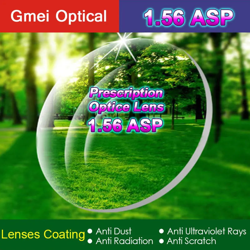 Lentilles de protection de haute qualité contre les radiations, 2 pièces, Indice 1.56, objectif de vision, unique HMC claires de prescription EMI asphérique, Anti-UV