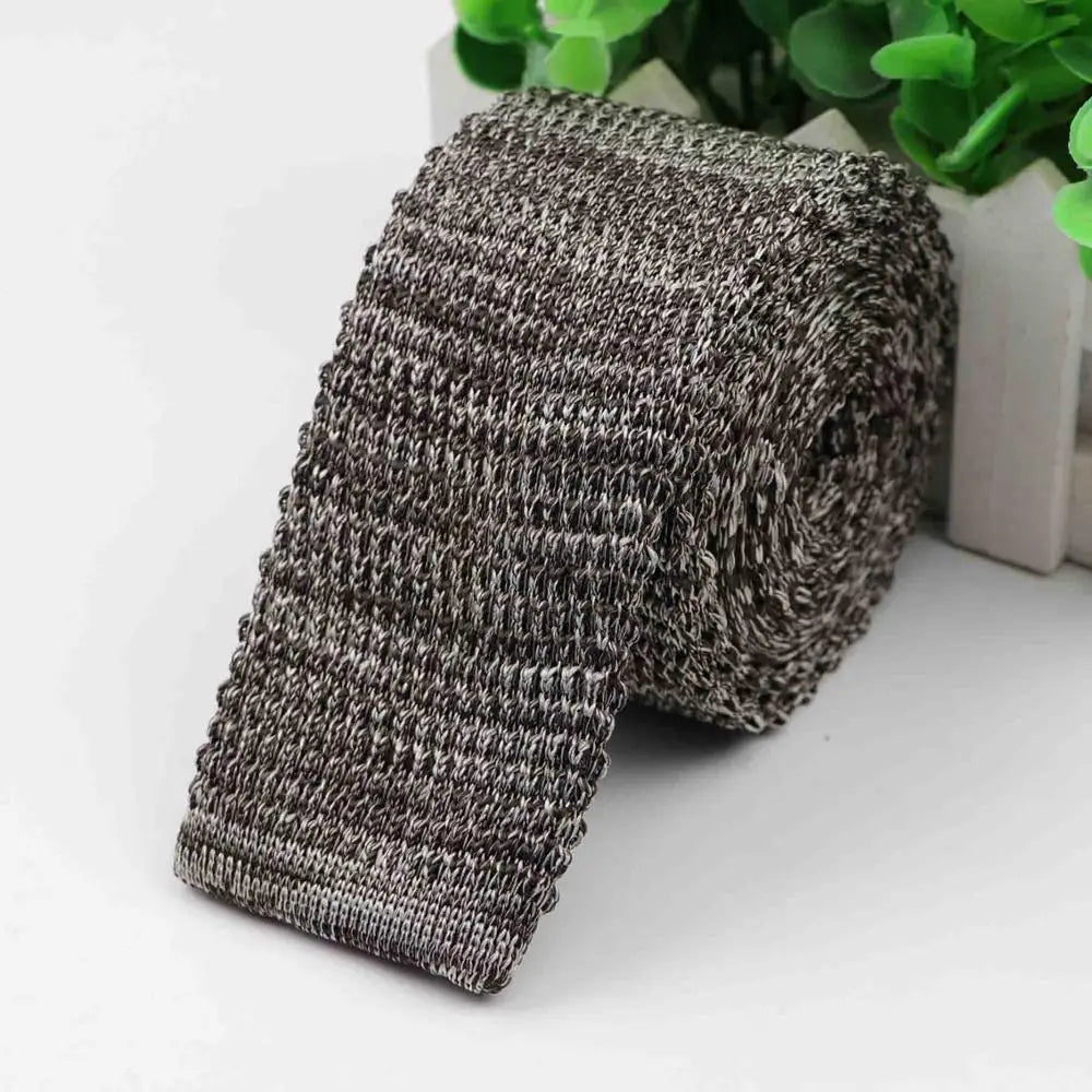 Mode hommes cravate colorée tricot cravates tricotées cravate couleur unie étroit mince maigre tissé plaine Cravate cravates étroites