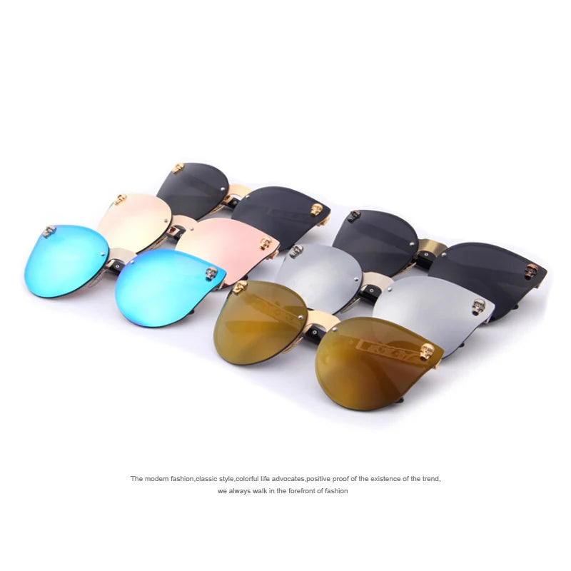 MERRYS mode femmes gothique lunettes crâne cadre métal Temple Oculos de sol UV400