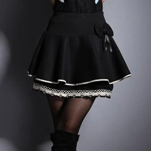 Zuolunouba été mince Preppy jupe femmes fleur arc Mini Tutu Style élasticité dentelle jupes Shorts dame taille haute étudiant
