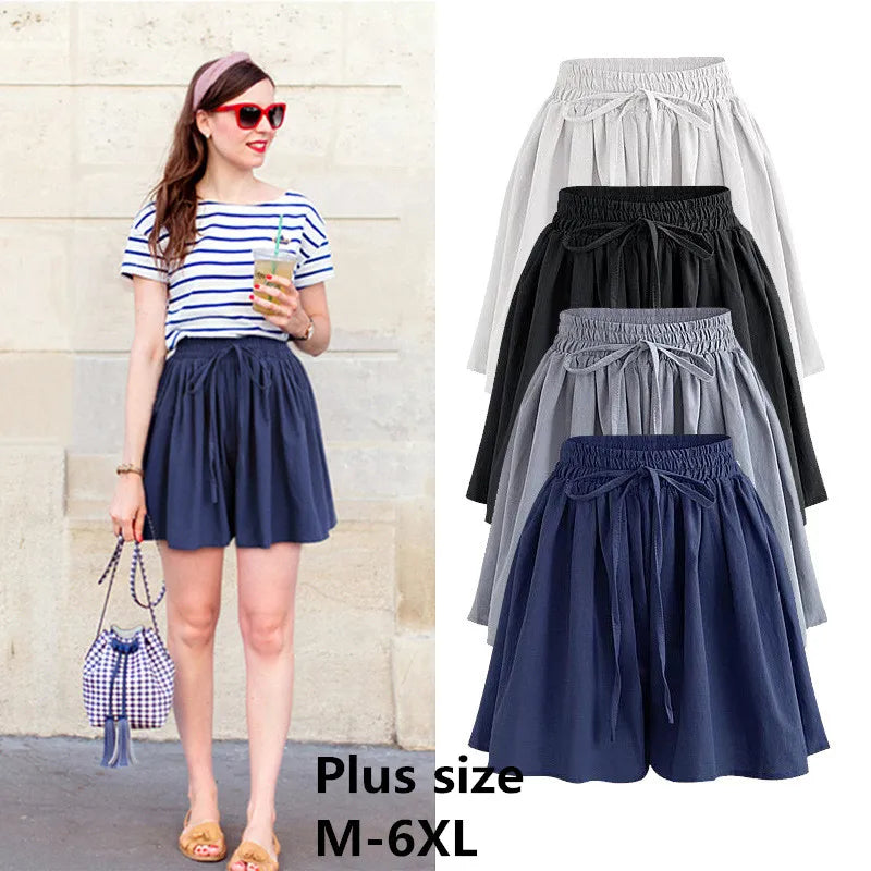Été Jambe Large Shorts Femmes Casual court adt Haute audiFemelle viser courts M-6XL