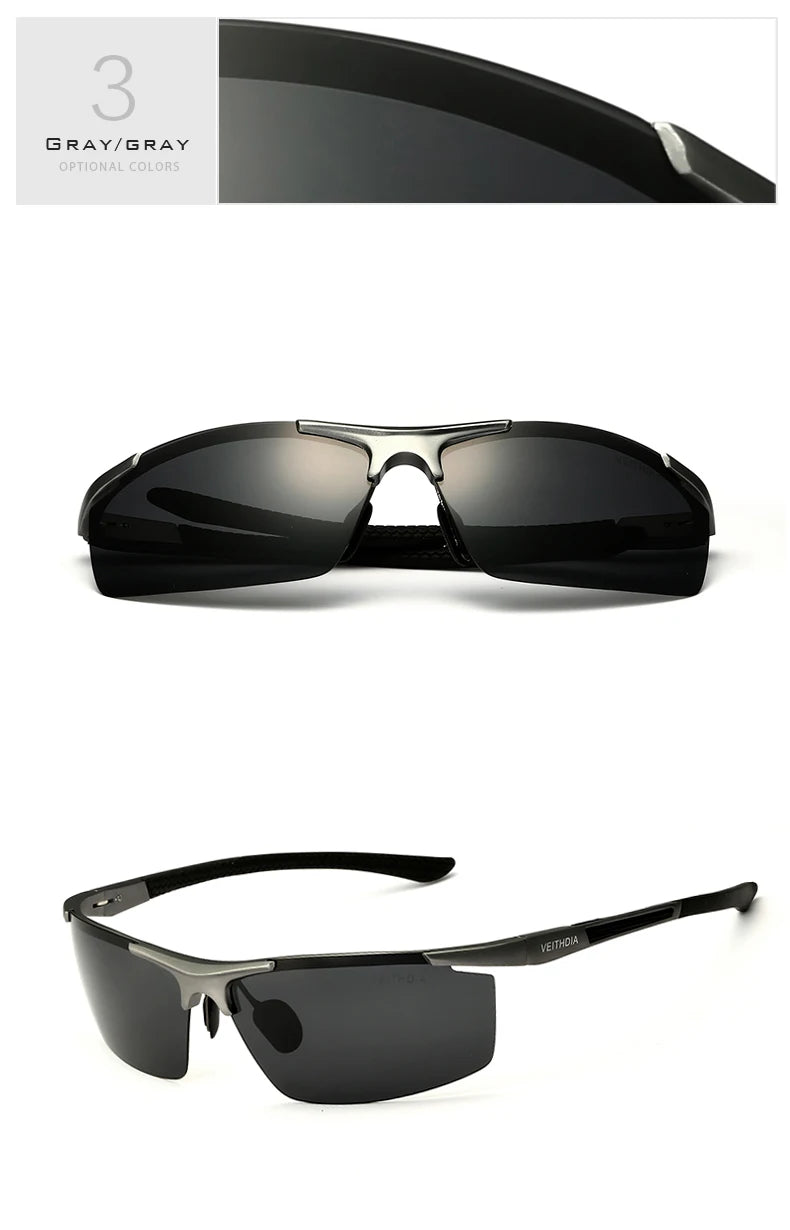 VEITHDIA – lunettes de soleil polarisées en aluminium et magnésium pour homme, avec revêtement miroir UV400, pour l'extérieur, accessoires 6588