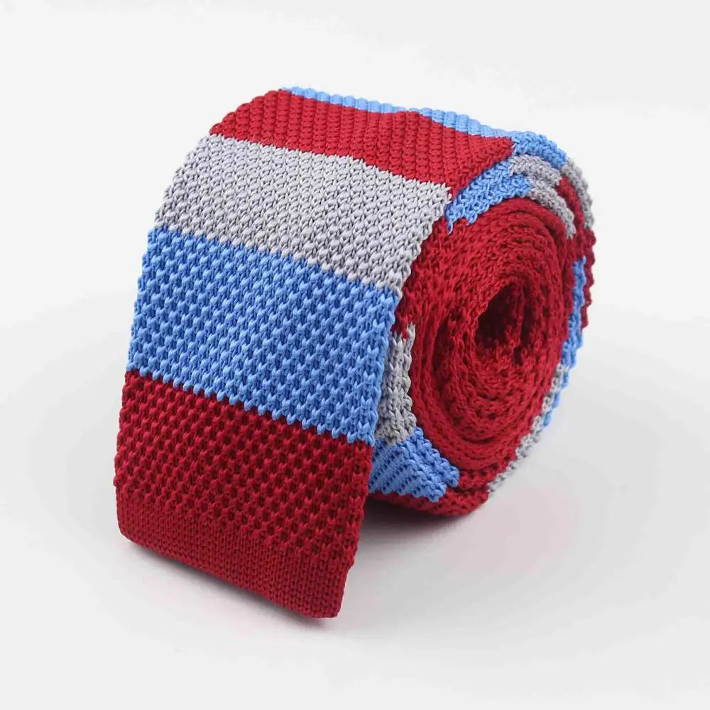 Hommes tricoté loisirs rayé cravate mode maigre étroit mince cou cravates pour hommes maigre tissé concepteur cravate